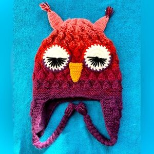 Andes Gifts Owl Adult Winter Hat with Tassels
